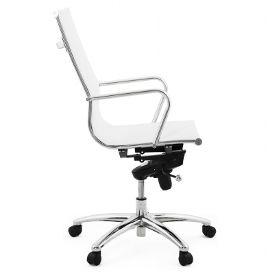 Scaun birou alb Liana design modern, mesh / baza rotativa otel cromat, OC00220WH - Kokoon [2]