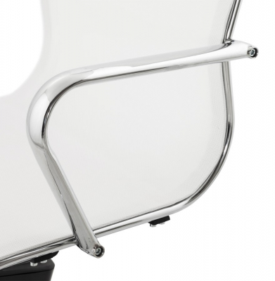 Scaun birou alb Liana design modern, mesh / baza rotativa otel cromat, OC00220WH - Kokoon [10]