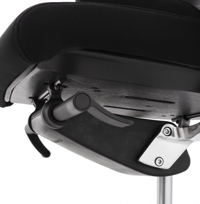 Scaun birou negru lux Ray, design ergonomic elegant, tapiterie textila, baza rotativa aluminiu, OC00390BL - Kokoon [13]