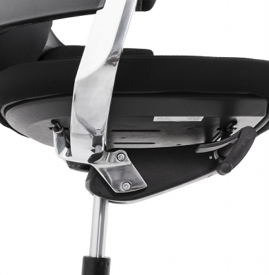 Scaun birou negru lux Ray, design ergonomic elegant, tapiterie textila, baza rotativa aluminiu, OC00390BL - Kokoon [12]