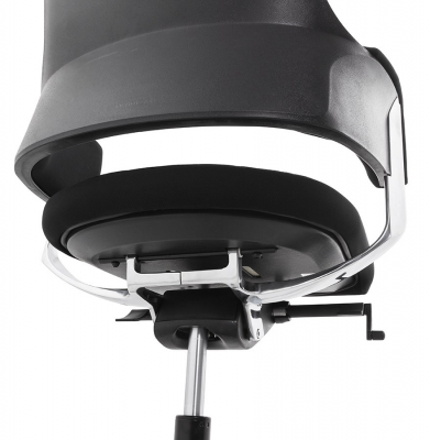 Scaun birou negru lux Ray, design ergonomic elegant, tapiterie textila, baza rotativa aluminiu, OC00390BL - Kokoon [14]
