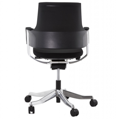 Scaun birou negru lux Ray, design ergonomic elegant, tapiterie textila, baza rotativa aluminiu, OC00390BL - Kokoon [4]