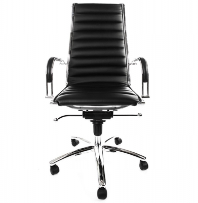 Scaun managerial negru birou Torino tapitat piele ecologica / baza otel cromat, OC00080BL - Kokoon [1]