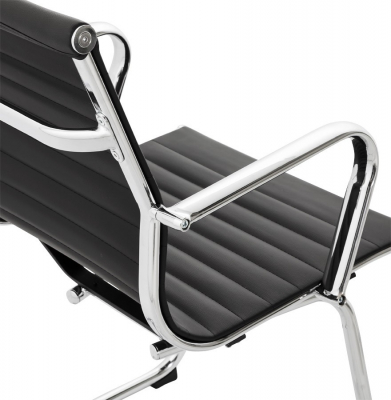 Scaun conferinta negru Yotta design modern, tapitat piele ecologica, baza otel crom, OC00200BL - Kokoon [10]