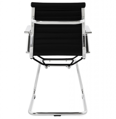 Scaun conferinta negru Yotta design modern, tapitat piele ecologica, baza otel crom, OC00200BL - Kokoon [4]
