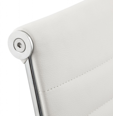 Scaun managerial alb piele ecologica Relik, design modern ergonomic detalii otel crom, OC00350WH - Kokoon [7]