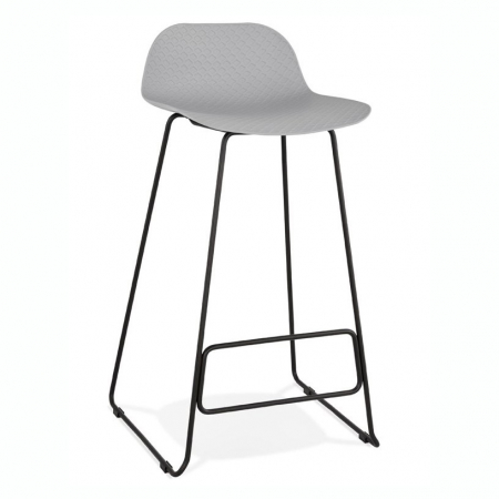 Scaune de bar - Scaun modern bar gri Slade premium fara brate, picioare negre subtiri otel, polipropilena, BS02180GRBL - Kokoon