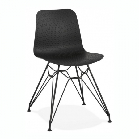Scaune - Scaun negru de design Mikko picioare negre otel / polipropilena, CH01720BLBL - Kokoon