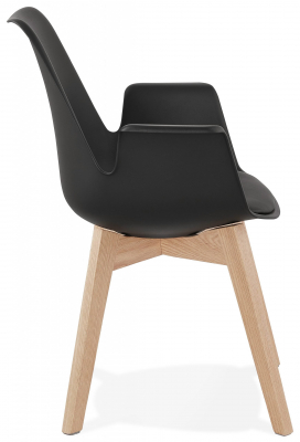 Scaun negru Huber design scandinav polipropilena, picioare fag, AC02720BLNA - Kokoon [2]