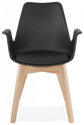Scaun negru Huber design scandinav polipropilena, picioare fag, AC02720BLNA - Kokoon [1]