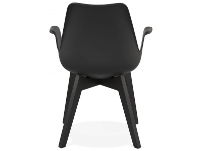 Scaun negru Huber design scandinav, polipropilena, picioare negre lemn, AC02740BLBL - Kokoon [4]