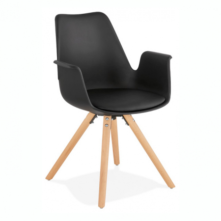 Scaune - Scaun negru Rio design scandinav, picioare fag, K AC02410BLNA - Kokoon
