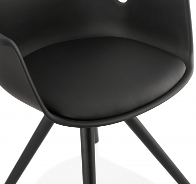 Scaun negru Rio design scandinav, picioare negre lemn, AC02700BLBL - Kokoon [2]