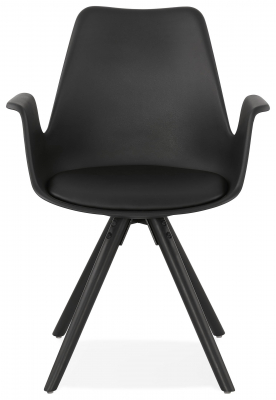 Scaun negru Rio design scandinav, picioare negre lemn, AC02700BLBL - Kokoon [6]