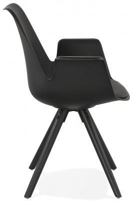 Scaun negru Rio design scandinav, picioare negre lemn, AC02700BLBL - Kokoon [7]