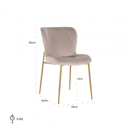 Scaun Odessa catifea kaki catifelată / aur bursucat ignifugat (FR-Quartz 903 Khaki), S4508 FR KHAKI VELVET - Richmond Interiors [5]