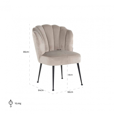 Scaun Pippa catifea kaki / negru (Quartz Khaki 903), S4445 B KHAKI VELVET - Richmond Interiors [4]