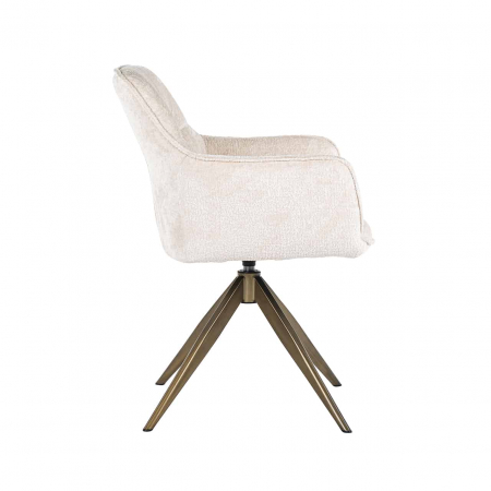 Scaun pivotant Aline, catifea albă din catifea chenilată ignifugată (FR-Bergen 900 chenilă albă), S4553 FR WHITE CHENILLE - Richmond Interiors [1]