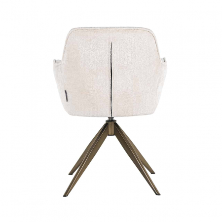 Scaun pivotant Aline, catifea albă din catifea chenilată ignifugată (FR-Bergen 900 chenilă albă), S4553 FR WHITE CHENILLE - Richmond Interiors [2]