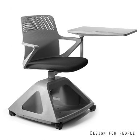 Scaune - Scaun pivotant mobil cu stand/masuta Rover 2, spatar plastic, sezut material textil diverse culori, baza cu spatiu depozitare, 924G-BL418 - Unique