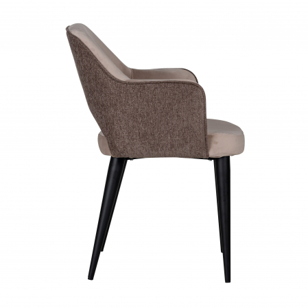 Scaun premium Farru poliester diverse culori si picioare metal negru, cu cotiere, S4483 KHAKI - Richmond Interiors [2]