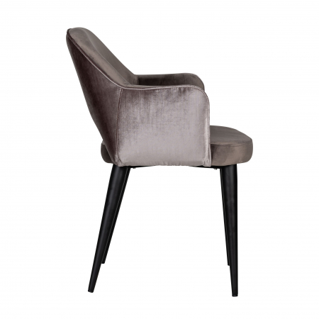 Scaun premium Farru poliester diverse culori si picioare metal negru, cu cotiere, S4483 KHAKI - Richmond Interiors [7]