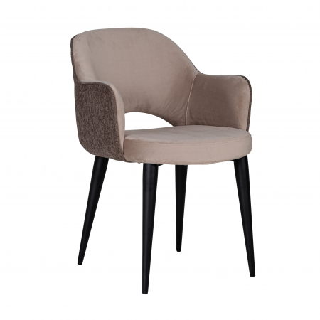 Scaune - Scaun premium Farru poliester diverse culori si picioare metal negru, cu cotiere, S4483 KHAKI - Richmond Interiors