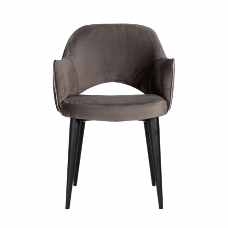 Scaun premium Farru poliester diverse culori si picioare metal negru, cu cotiere, S4483 KHAKI - Richmond Interiors [10]