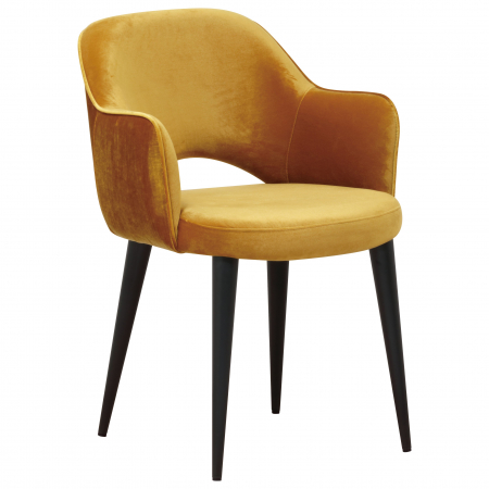 Scaun premium Farru poliester diverse culori si picioare metal negru, cu cotiere, S4483 KHAKI - Richmond Interiors [15]