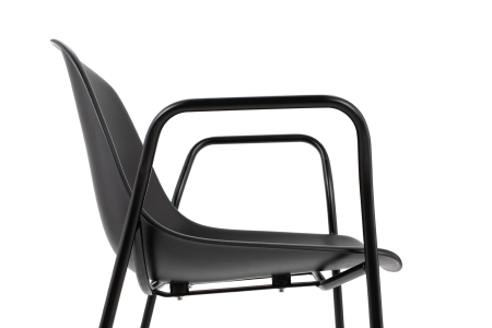 Scaun Resol Arm, Polipropilenă și Metal Negru - King Home [9]