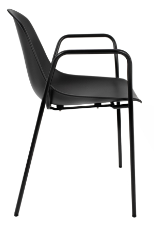 Scaun Resol Arm, Polipropilenă și Metal Negru - King Home [1]
