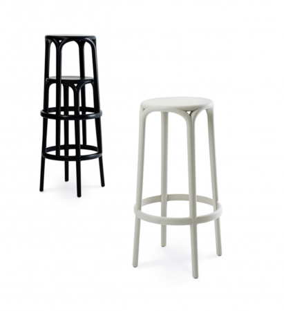 Scaun rotund bar fara brate Brooklin Ø 45x66 cm polipropilena, stil clasic, 65028 - Vondom [3]