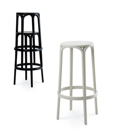 Scaun rotund bar fara brate Brooklin Ø 45x76 cm polipropilena, stil clasic, 65027 - Vondom [1]