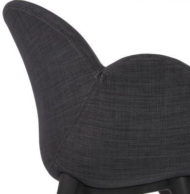 Scaun gri SAGU tapiterie textila, picioare lemn, AC01460DG - Kokoon [7]