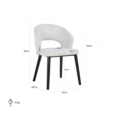 Scaun Savoy alb boucl√© (Copenhaga 900 Boucl√© Alb), S4560 WHITE BOUCLé - Richmond Interiors [4]