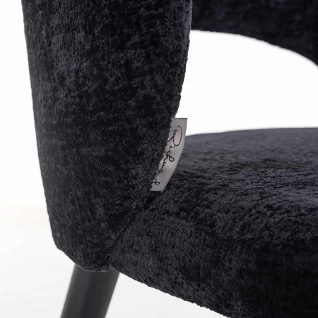 Scaun Savoy chenille negru (Bergen 809 chenille negru), S4560 BLACK CHENILLE - Richmond Interiors [4]