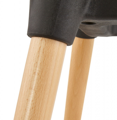 Scaun modern alb cu brate Sitwel stil scandinav, polipropilena / picioare lemn masiv, AC01440WH - Kokoon [9]