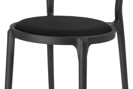 Scaun Slim 43,5x55,5x83 cm, Polipropilenă și Țesătură Negru - King Home [6]