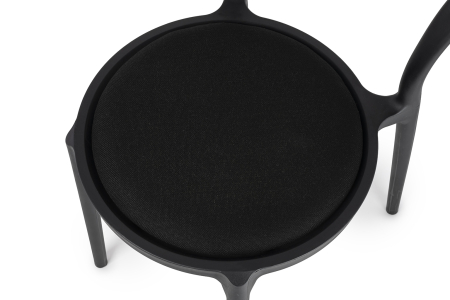 Scaun Slim 43,5x55,5x83 cm, Polipropilenă și Țesătură Negru - King Home [4]
