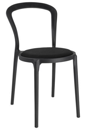 Produse - Scaun Slim 43,5x55,5x83 cm, Polipropilenă și Țesătură Negru - King Home