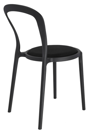 Scaun Slim 43,5x55,5x83 cm, Polipropilenă și Țesătură Negru - King Home [2]