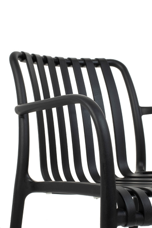 Scaun Strips Arm 56x60x80 cm, Polipropilenă Negru - Modesto Design [4]