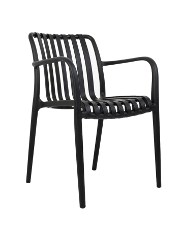Produse - Scaun Strips Arm 56x60x80 cm, Polipropilenă Negru - Modesto Design