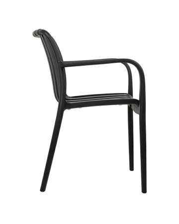 Scaun Strips Arm 56x60x80 cm, Polipropilenă Negru - Modesto Design [1]