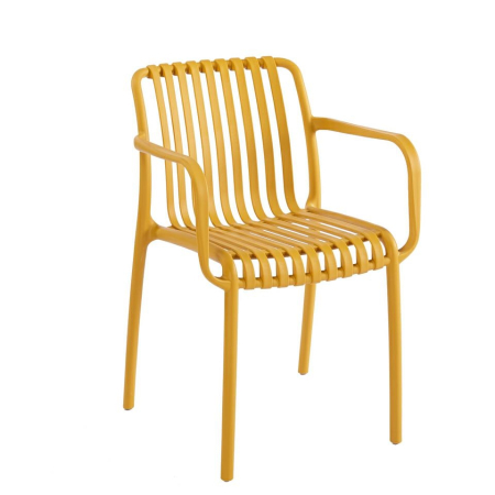 Living - Scaun Strips Arm UV 40x40x78 cm, Plastic Galben - King Home