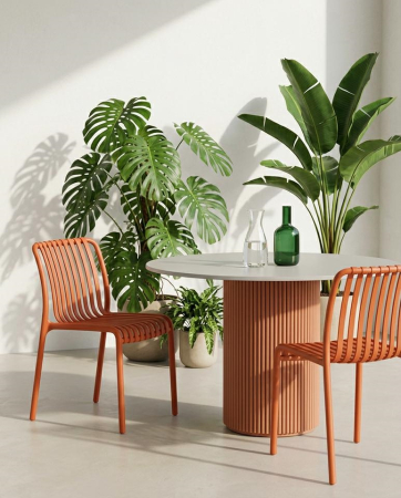 Scaun Strips UV 40x40x78 cm, Plastic Portocaliu - King Home [8]
