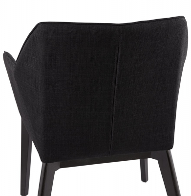 Scaun dining negru tapitat Takion Premium, material textil / picioare negre lemn masiv, AC01250BL - Kokoon [8]