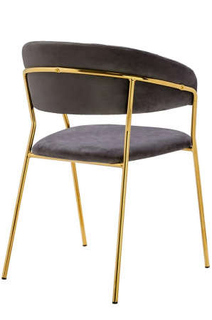 Scaun tapitat velur diverse culori Becci Premium, picioare aurii metal, KH121100121.61 - King [45]
