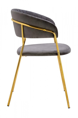 Scaun tapitat velur diverse culori Becci Premium, picioare aurii metal, KH121100121.61 - King [44]