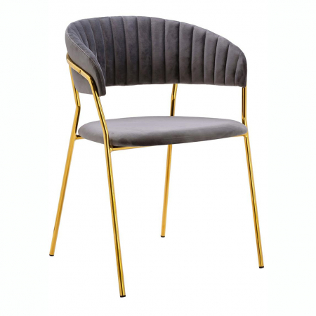 Scaun tapitat velur diverse culori Becci Premium, picioare aurii metal, KH121100121.61 - King [43]